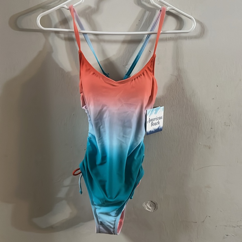 American Beach One Piece Swimsuit Multicolored Ombré NWT Size S and M